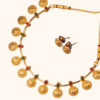 South Indian Gold Coin Necklace Ruby Green