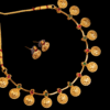 South Indian Gold Coin Necklace Ruby Green
