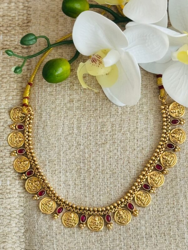 Traditional coin ruby necklace