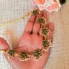 Lotus Pearl Green and White Necklace Set