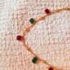 Red and Green Gemstone Necklace and Earring Set
