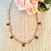 Oval stone necklace multi colored