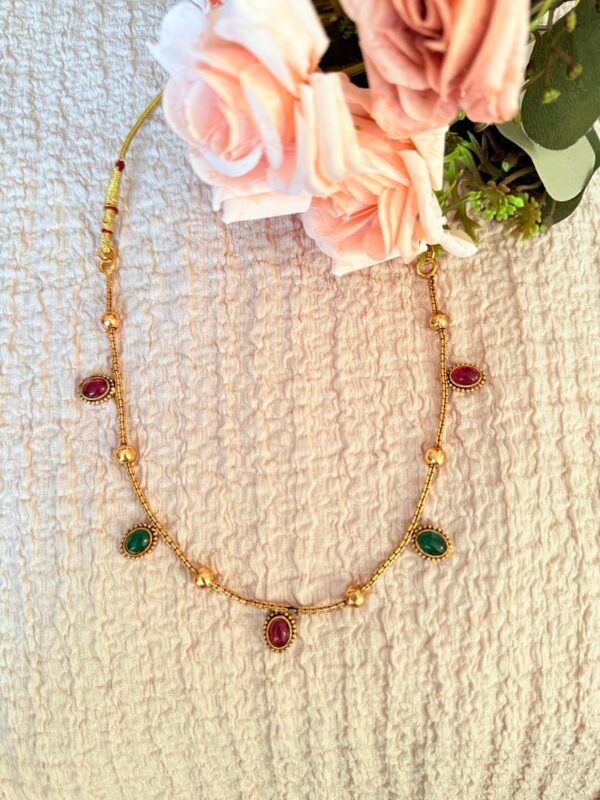 Oval stone necklace multi colored
