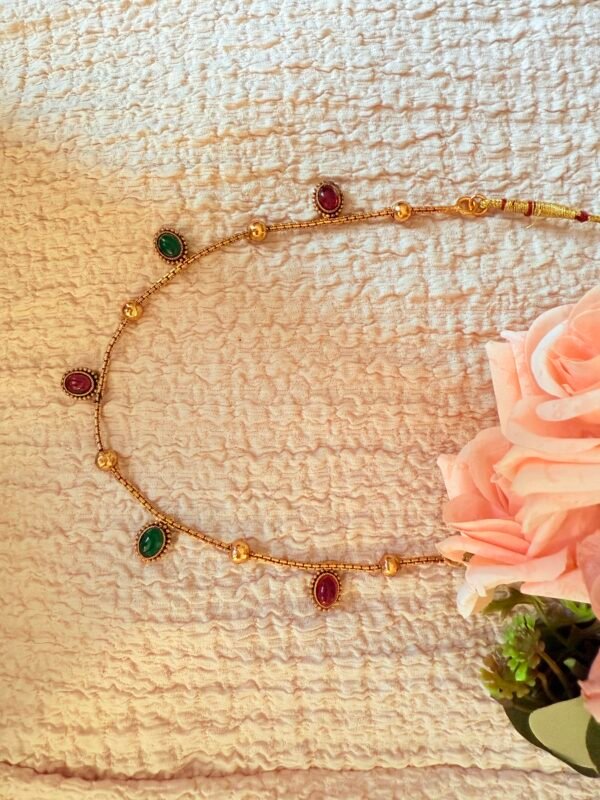 Oval stone necklace multi colored
