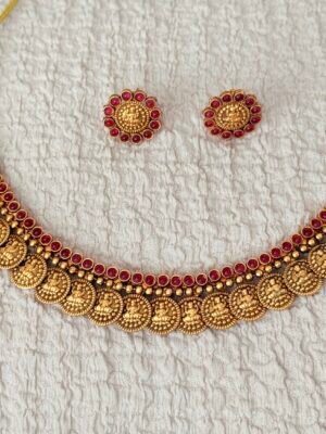 Coin ruby necklace set