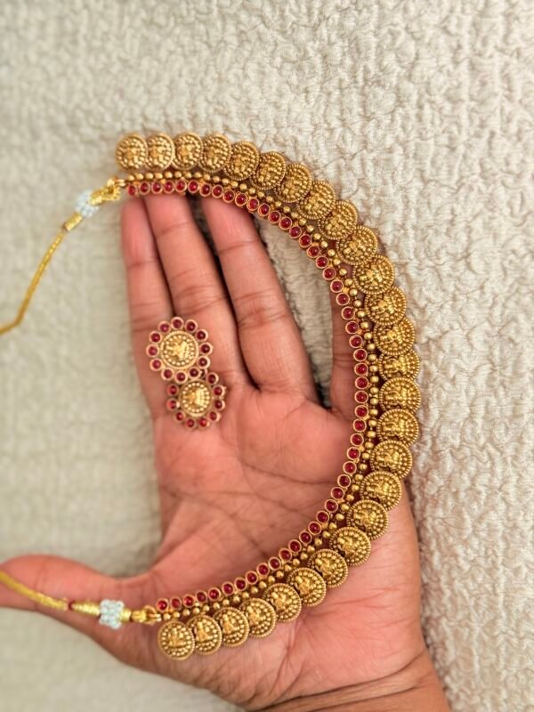Coin ruby necklace set
