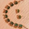 Green Lotus golden necklace