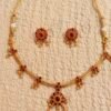 Red kemp stone necklace set