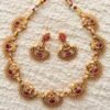 Ruby pendant antique choker necklace set