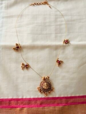 Invisible Ruby chain with earrings