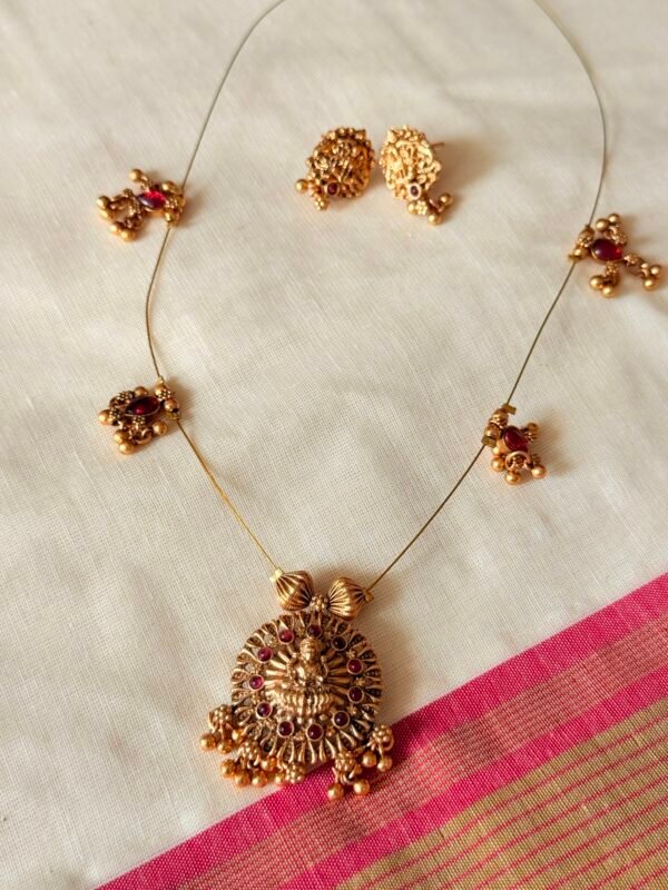 Invisible Ruby chain with earrings