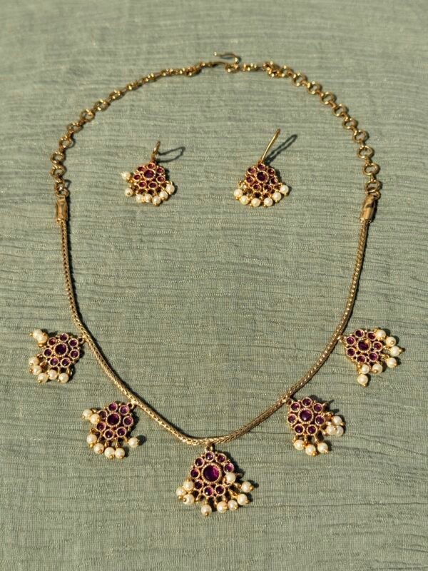 Timeless Ruby Green Necklace Set