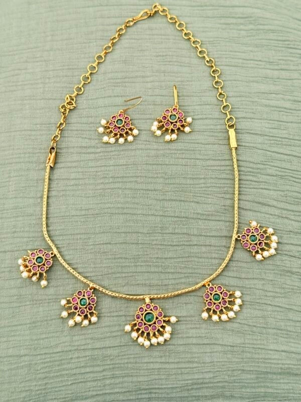 Timeless Ruby Green Necklace Set