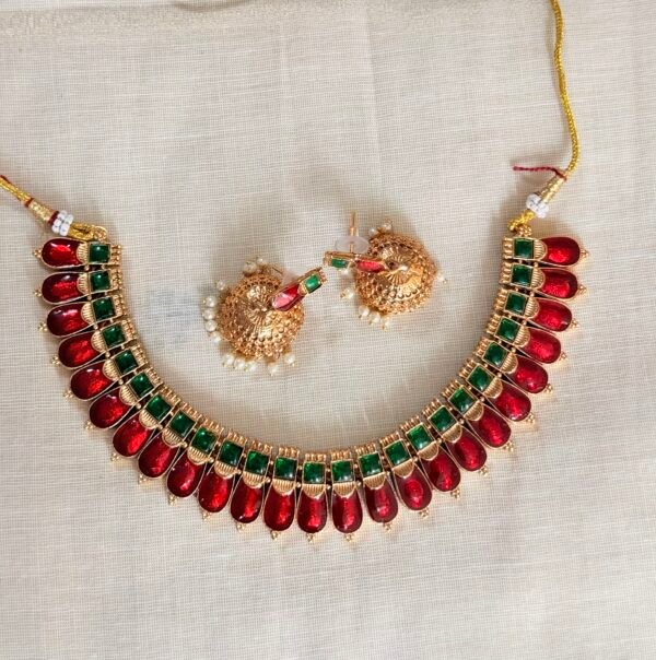 Kovai palakka necklace with Jhumka