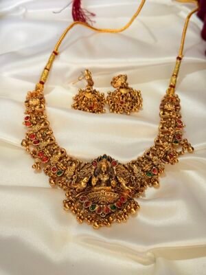 Antique bridal choker necklace with jhumka