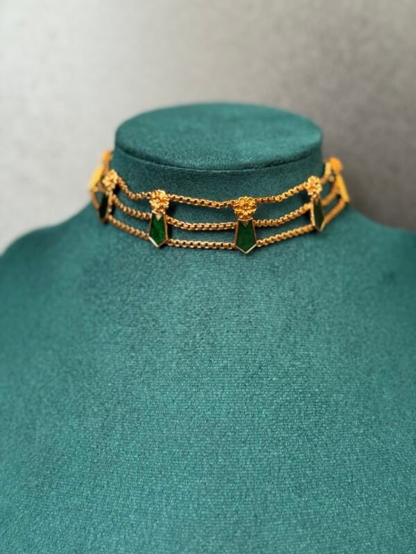 Green paalakka choker set