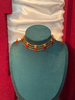 Red palakka choker set