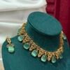 Mint green stone necklace set