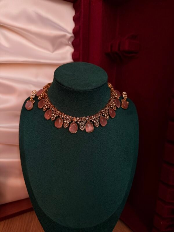 Blush pink stone chocker necklace