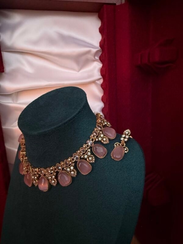 Blush pink stone chocker necklace