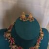 Pink lotus Lakshmi gold choker set