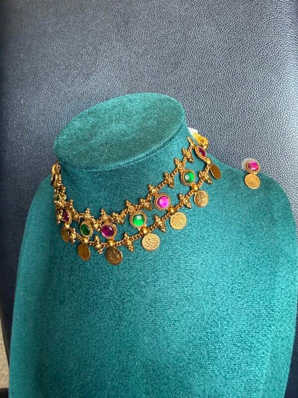 Multi colored coin necklace