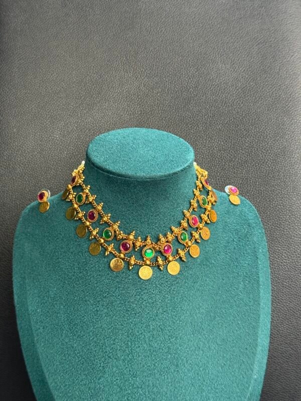Multi colored coin necklace