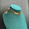 Green lotus coin necklace