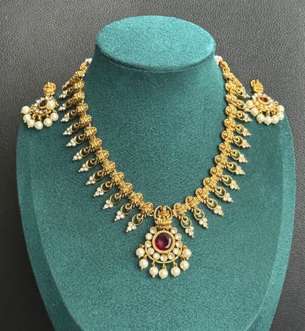 Palakka premium long necklace with earrings