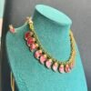 Ruby mango shaped statement necklace