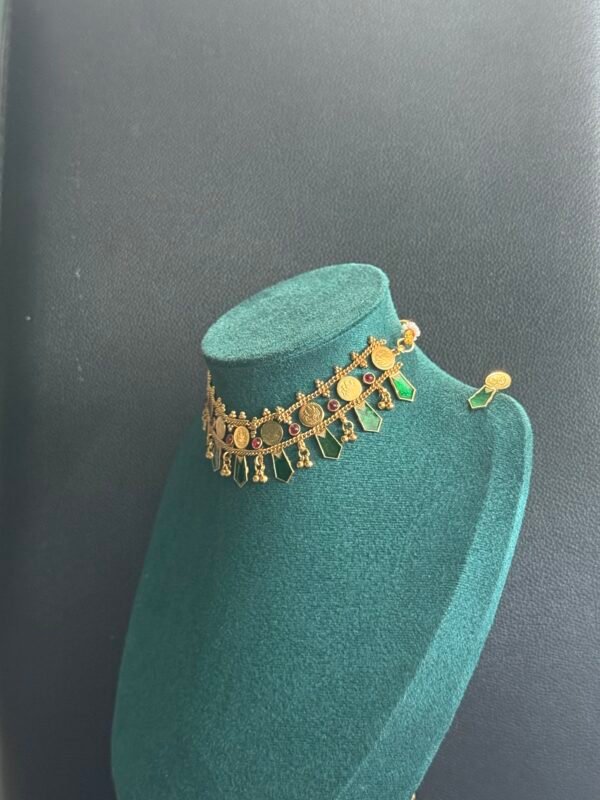 Green Palakka coin choker set