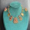 Traditional statement kemp stone, coin and palakka Multicolored necklace