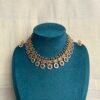 Stone coin necklace with studs