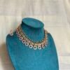 Stone coin necklace with studs