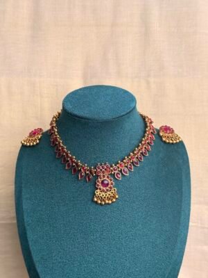 Ruby Palakka Mango necklace set