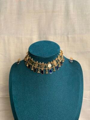 Blue Palakka coin choker set