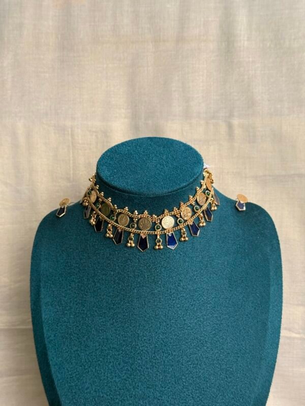 Blue Palakka coin choker set