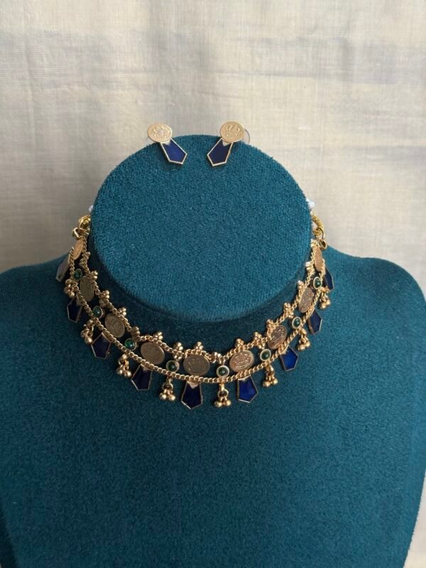 Blue Palakka coin choker set