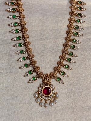 Palakka premium long necklace with earrings