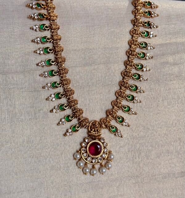 Palakka premium long necklace with earrings