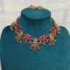 Pink lotus Lakshmi gold choker set