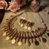 Traditional Double sided coin necklace with earings