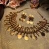 Traditional Double sided coin necklace with earings