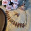 Coin with multi color floral choker necklace