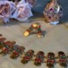 Coin with multi color floral choker necklace