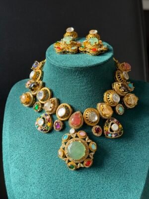 Sabyasachi inspired bridal statement necklace and earrings